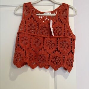 Timing Rust Crochet Tank Top/Blouse - NWT!